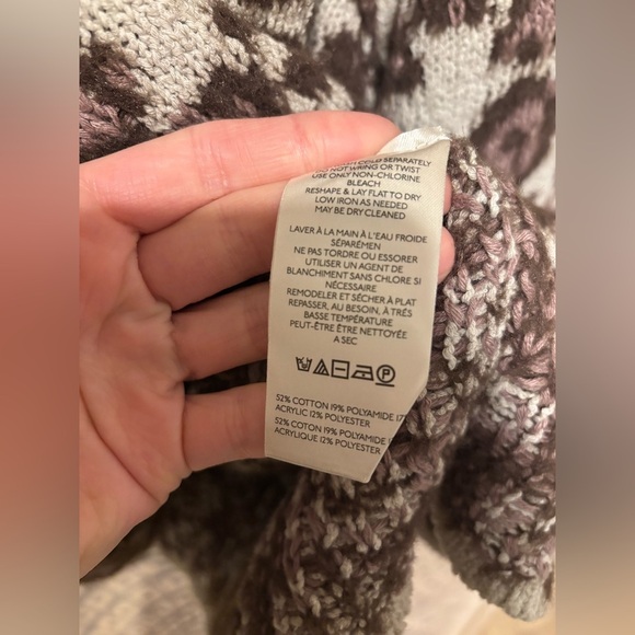 new Free People little animal v neck pullover sweater in grey antler leopard - Picture 8 of 8